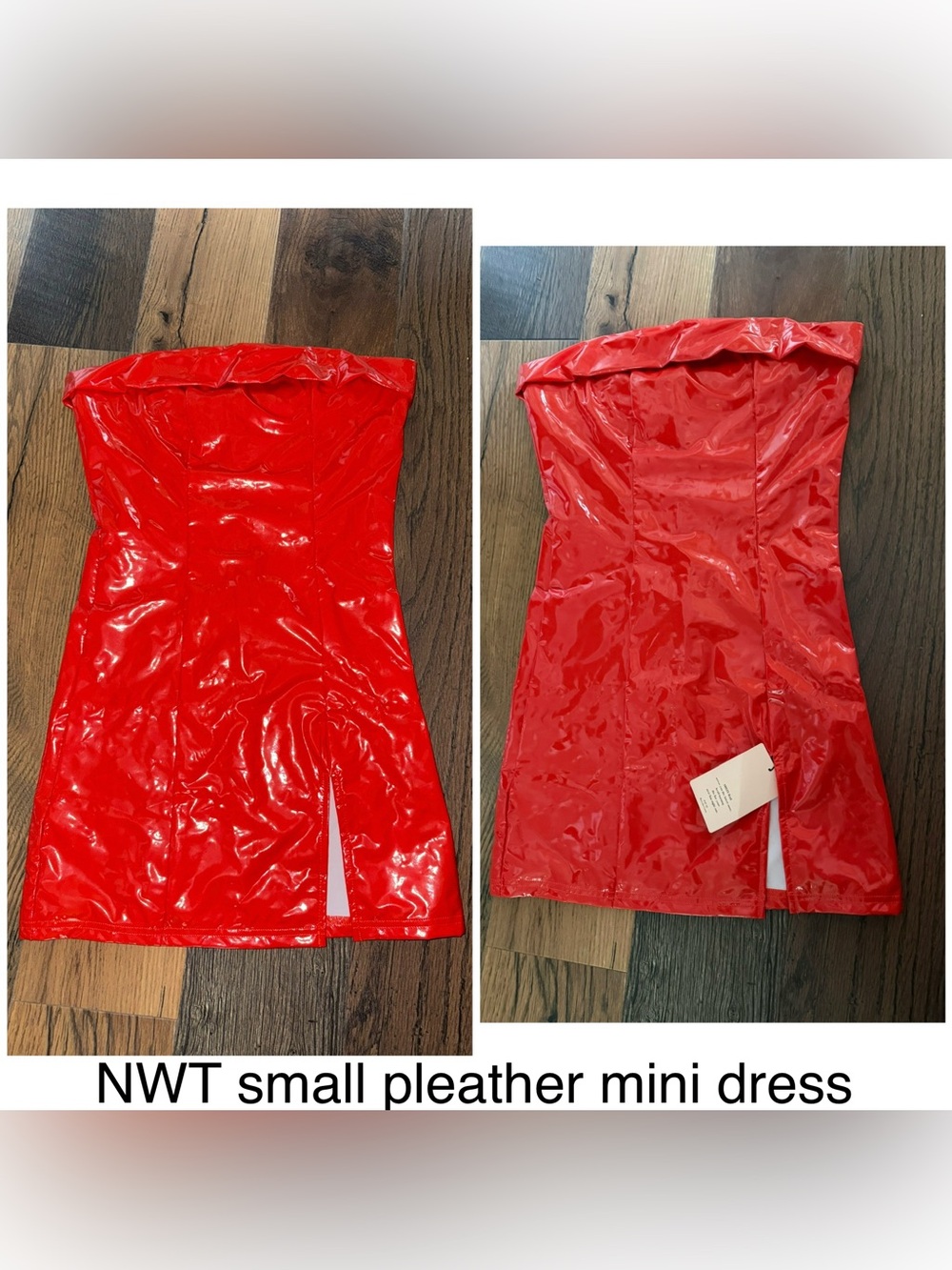 Red Patent Strapless Mini Dress
